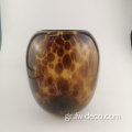 Hot Sale Handblown Leopard Decoration Nordic Glass Vase